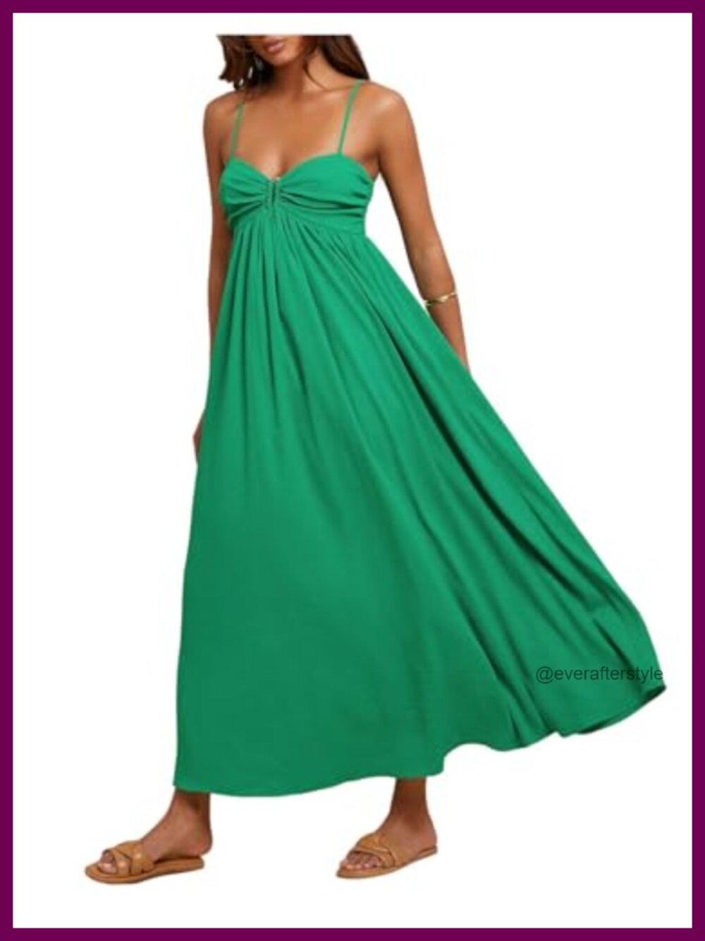 Spaghetti Strap Maxi Dress Sweetheart Neck A-Line Sleeveless Sundress Beach